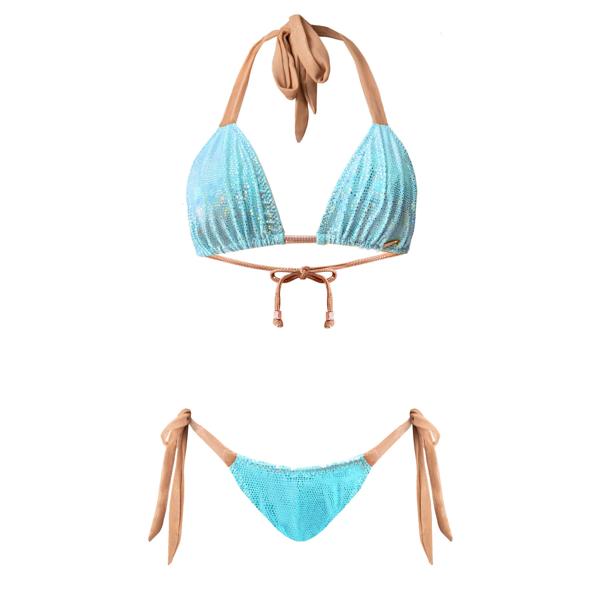 Blue Metallic Triangle Ibiza Bikini Mari Leah Malibu