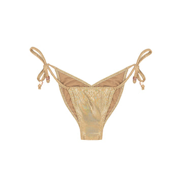 Gold metallic bikini tie-side  bottom Gisele
