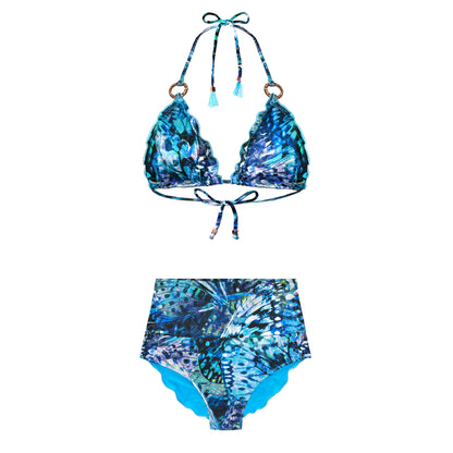 Blue Butterfly Print Eco Bikini Savina Stella