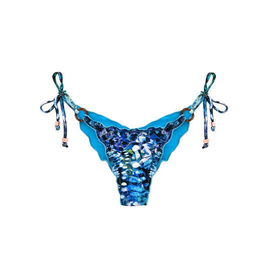 Blue butterfly print bikini tie-side bottom Laia