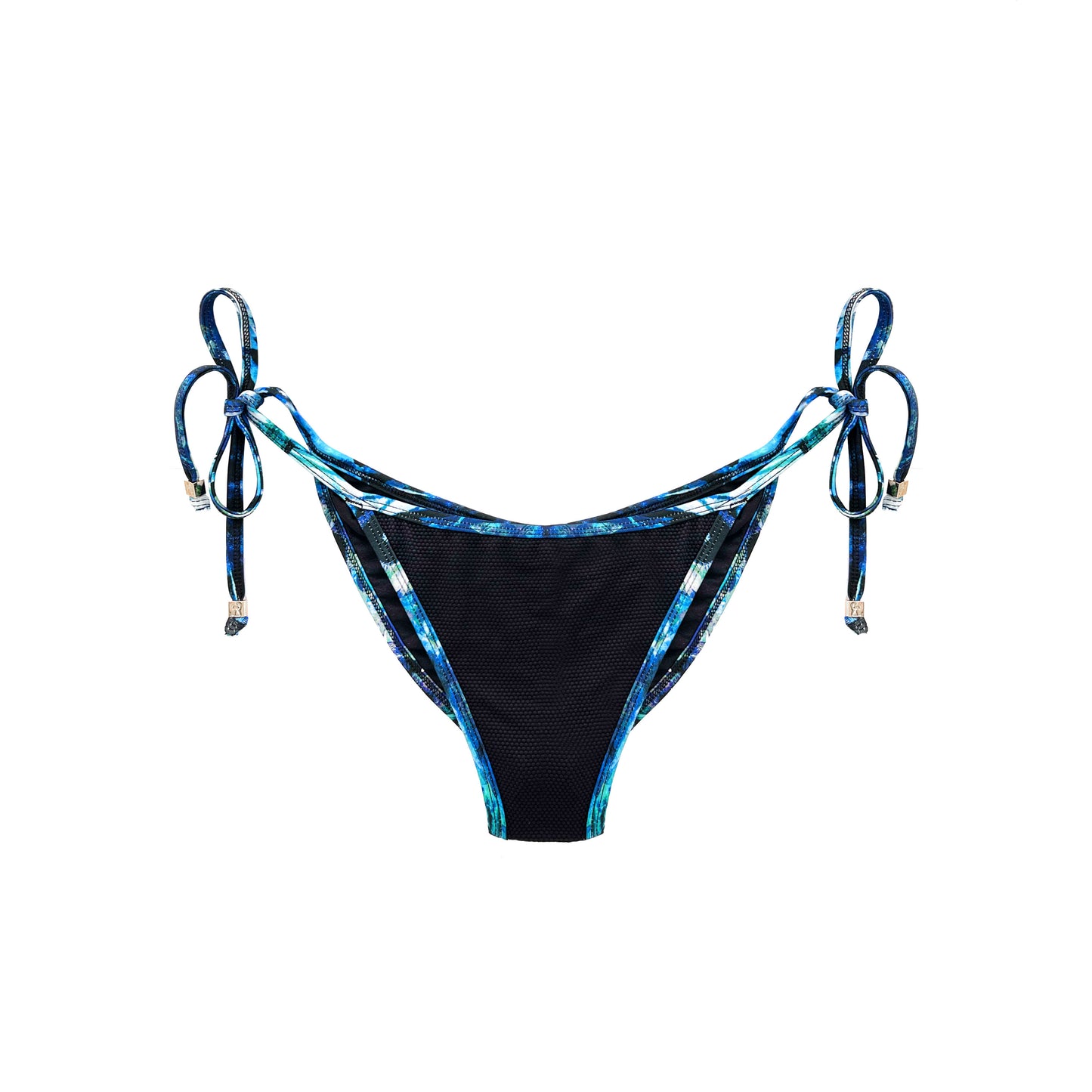 Ibiza Butterfly Print Tie-Side Bikini Bottoms Pia Black Blue