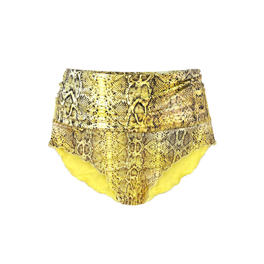 Yellow Snake Printed Bikini Shorts Vanessa