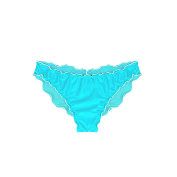 Aqua Blue Ruched Bikini Brief Bottom Verena