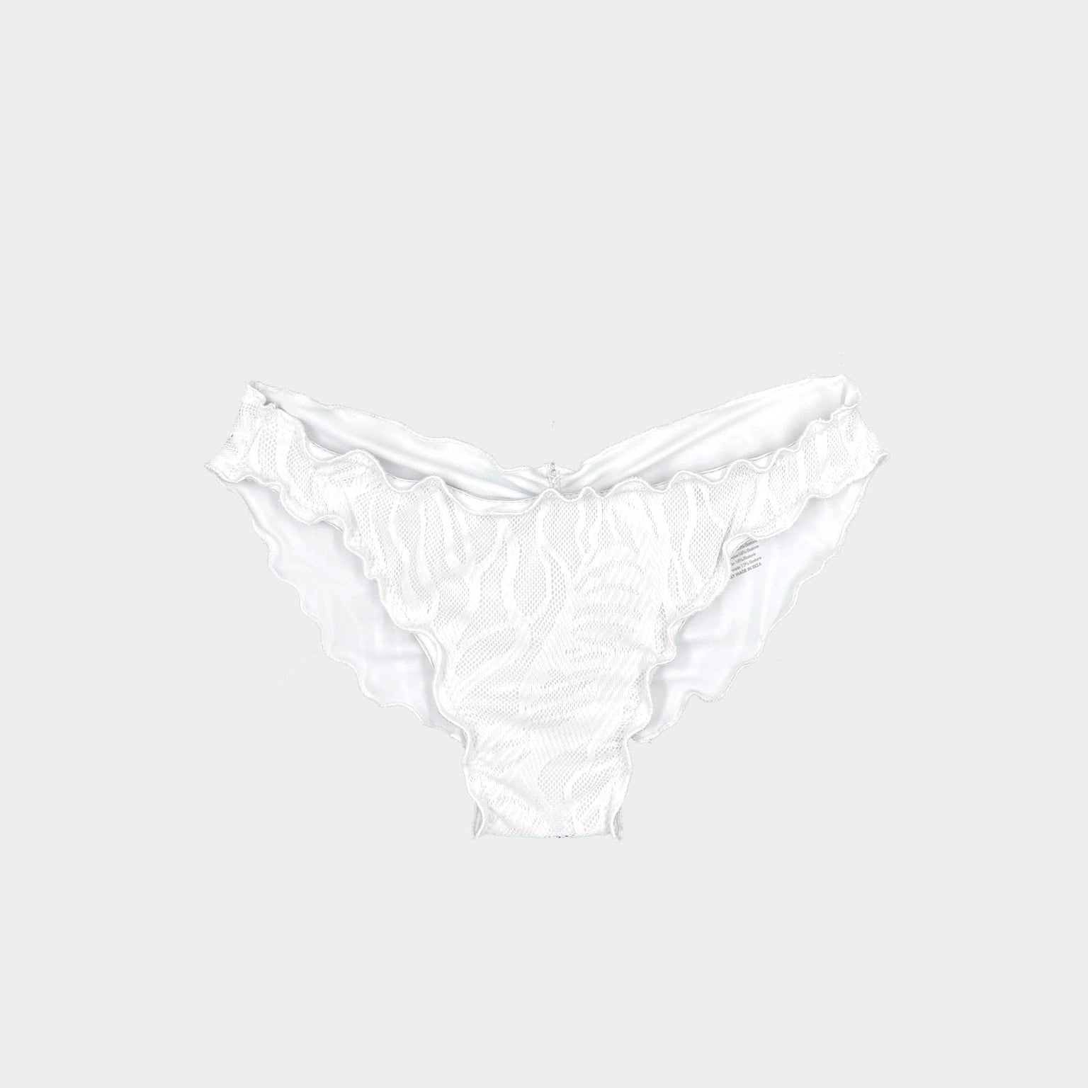 White lace bikini ruched bottom Verena