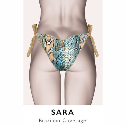 Ibiza Bikini Bottom Turquoise Blue Animal Print Sara Salinas