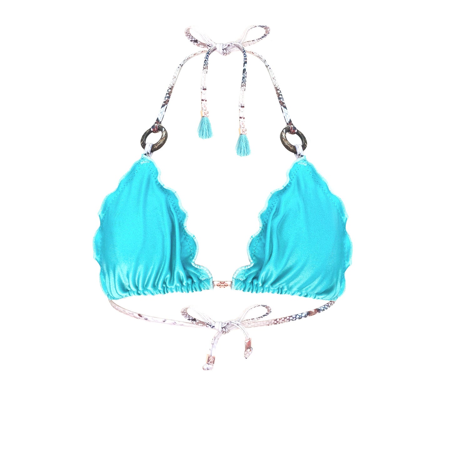 Aqua Blue Triangle Bikini Top Savina